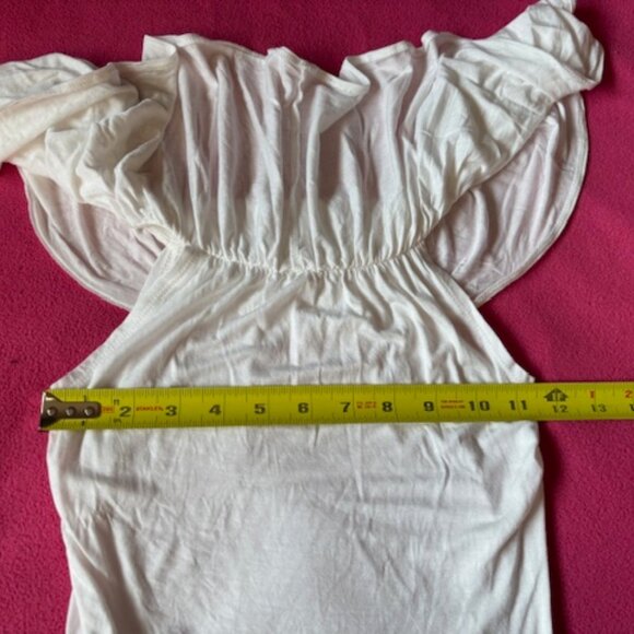 Garage White Top with Ruffle Ladies Junior Size XS - Picture 9 of 11